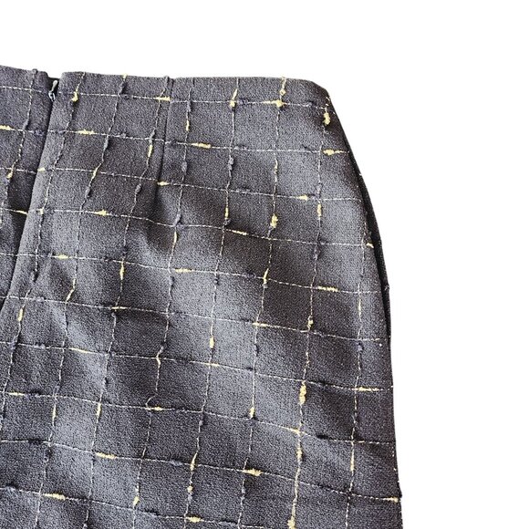 Tahari ASL Tweed Black/Gold Metallic Minimalist Cocktail Pencil Skirt Sz. 14 NWT - Picture 5 of 9